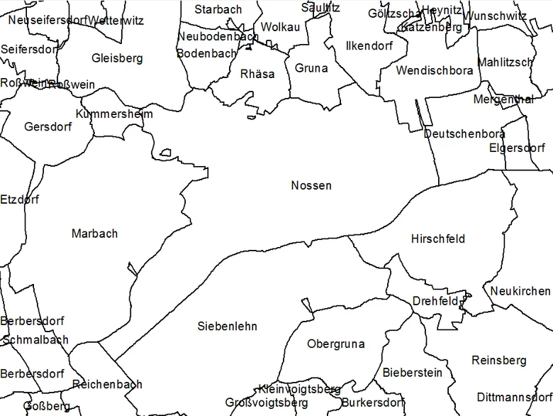 Übersicht Ortsteile bei Nossen-Siebenlehn